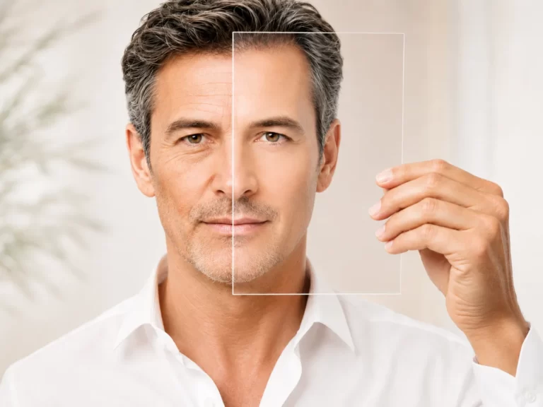 Rajeunissement du visage chez l'homme par cellules souches et PRP